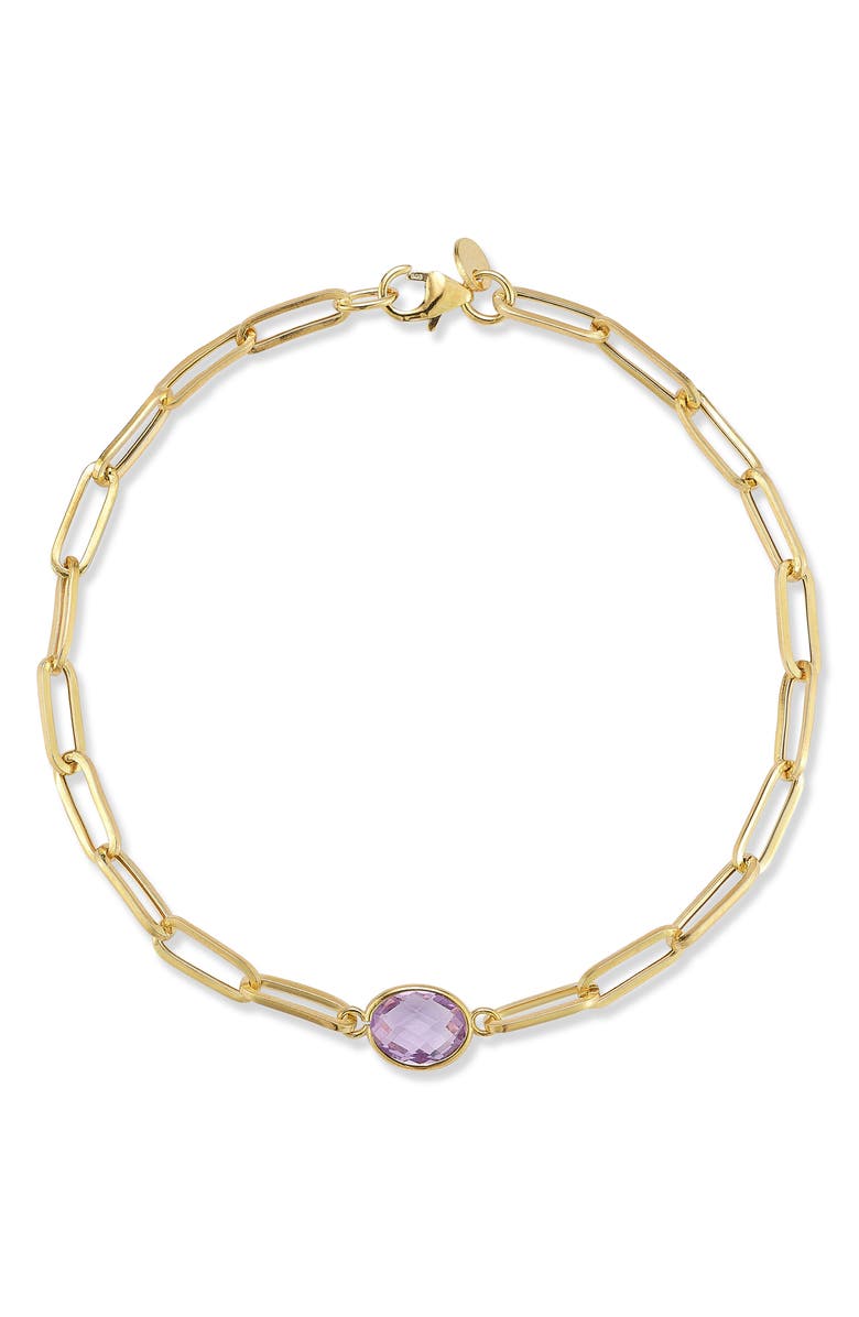 Ember Fine Jewelry 14K Gold Amethyst Bracelet, Main, color, Gold