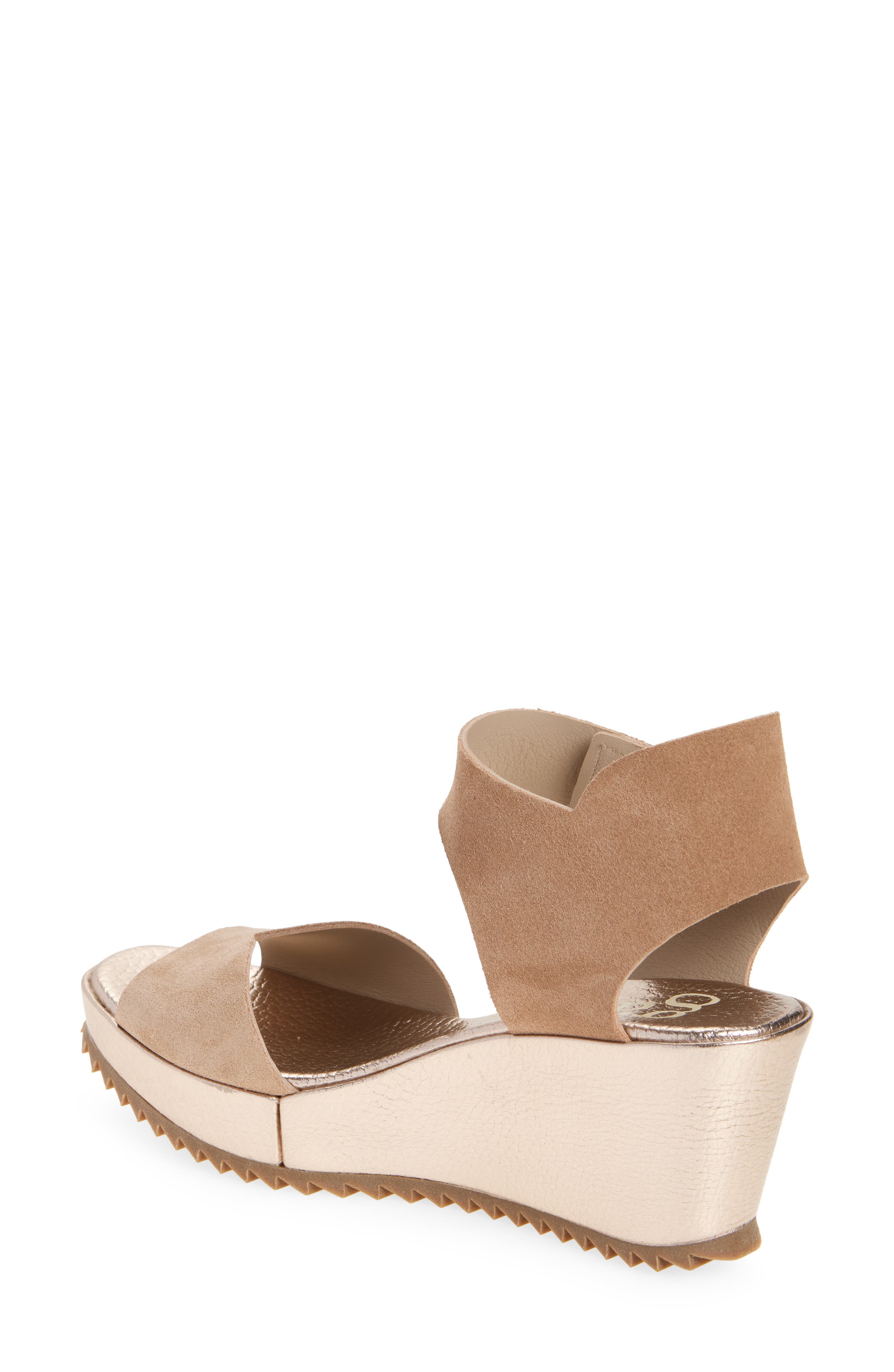 Pedro Garcia Fidelma Wedge Sandal, Alternate, color, Sirocco Castoro-Cervo Lame
