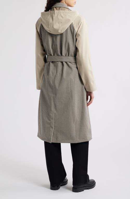 Ilse Jacobsen Water Resistant Mixed Media Trench Coat In White Pepper