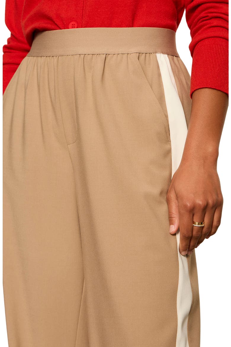 Wide Leg Track Pants, Alternate, color, ALMOND
