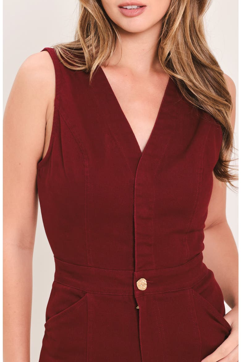 Cutout Wide Leg Jumpsuit, Alternate, color, BURGUNDY
