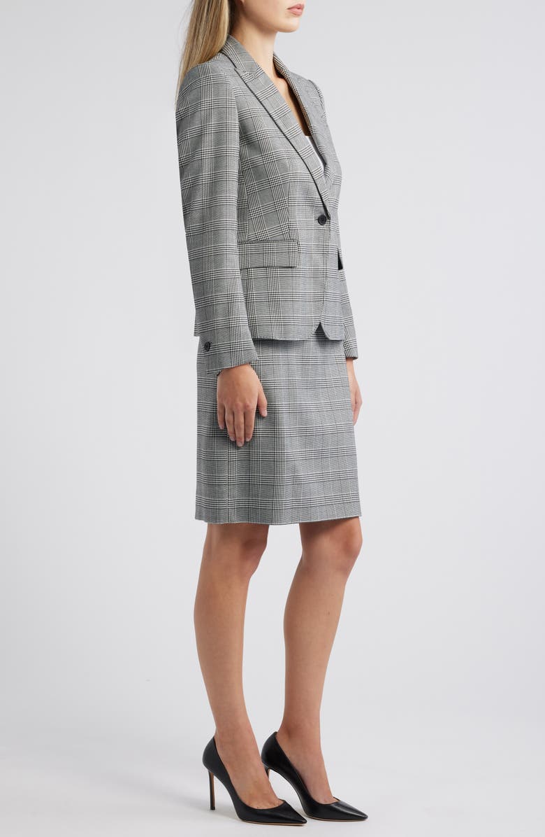 Anne Klein Howard Hawks Glen Plaid Blazer, Alternate, color, Anne Black/ Bright Whit