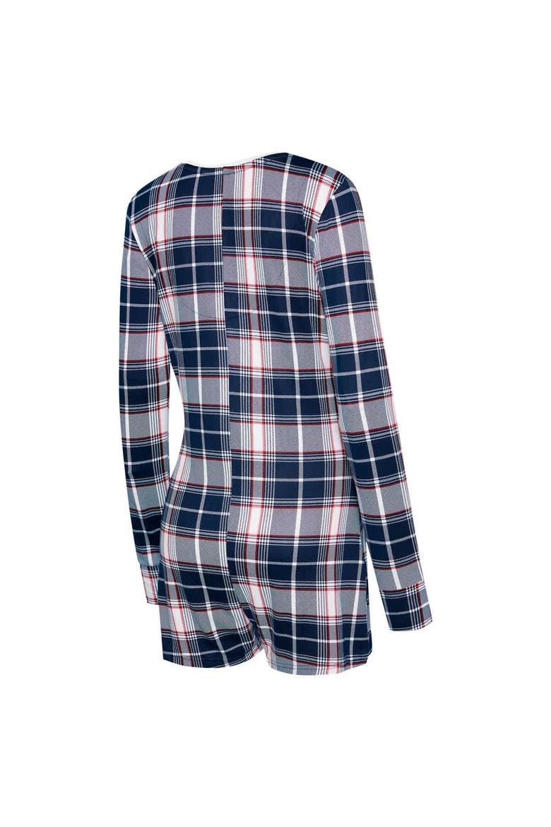 Women's Concepts Sport Navy Boston Red Sox Ashford Plaid V-Neck Knit Romper, Alternate, color, Navy
