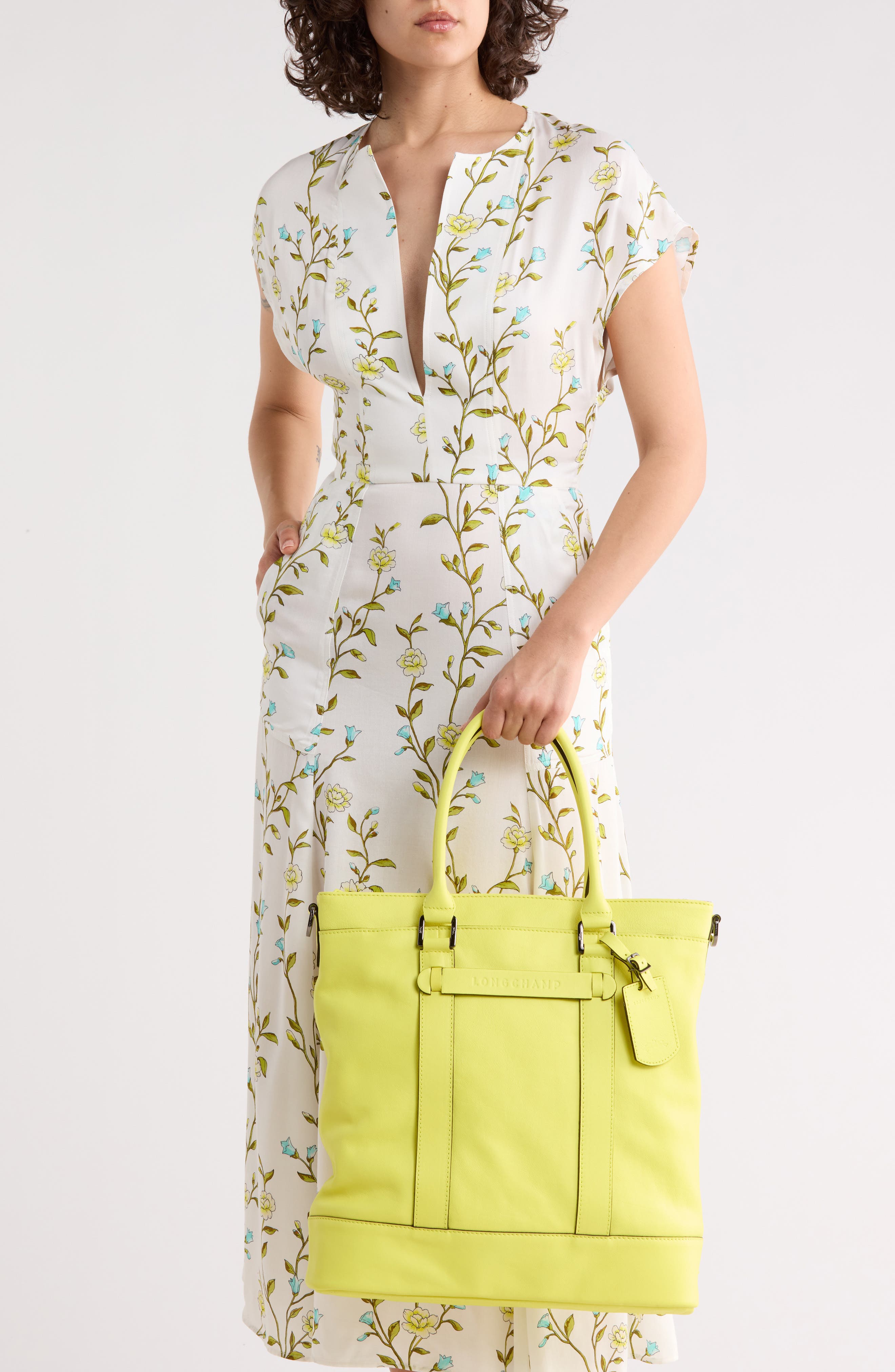 LC3D N/S Leather Tot Bag, Alternate, color, NEON