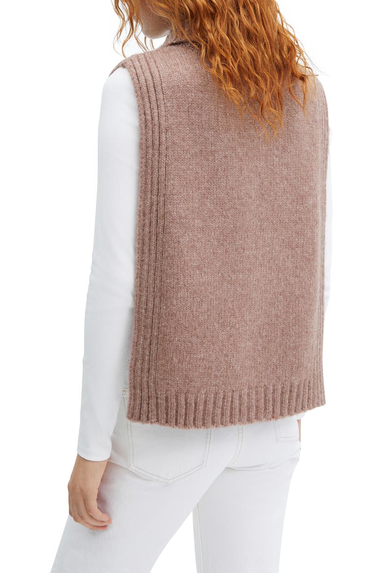 Quarter Zip Flyaway Sweater Vest, Alternate, color, PALE PINK