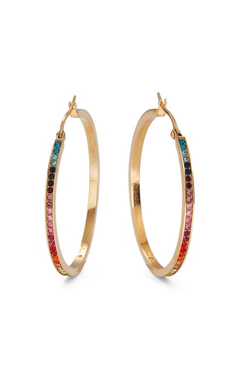 Rainbow Ombre Pave Hoop