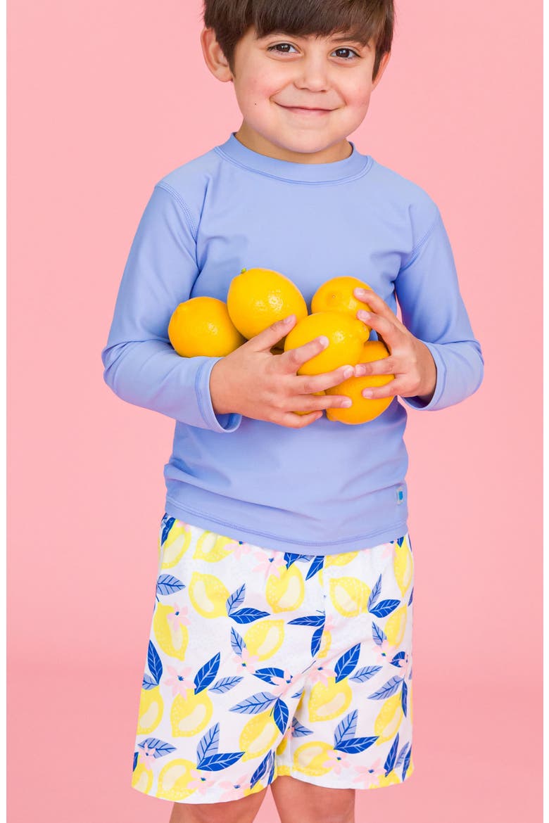 Periwinkle Long Sleeve Two-Piece Rashguard Swimsuit, Alternate, color, BLUE