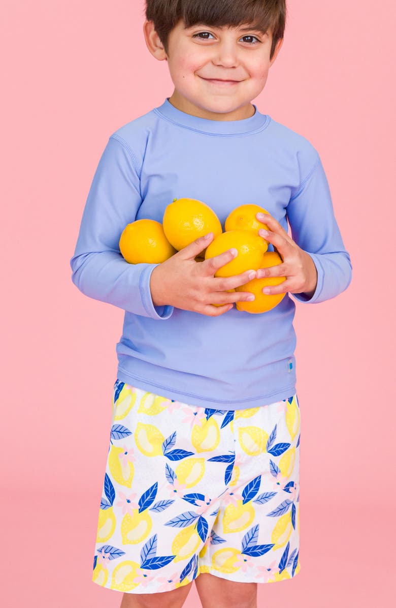 RuggedButts Periwinkle Long Sleeve Two-Piece Rashguard Swimsuit, Alternate, color, Blue