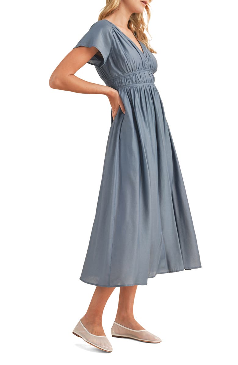 WISHLIST Flutter Sleeve Midi Dress, Alternate, color, Blue