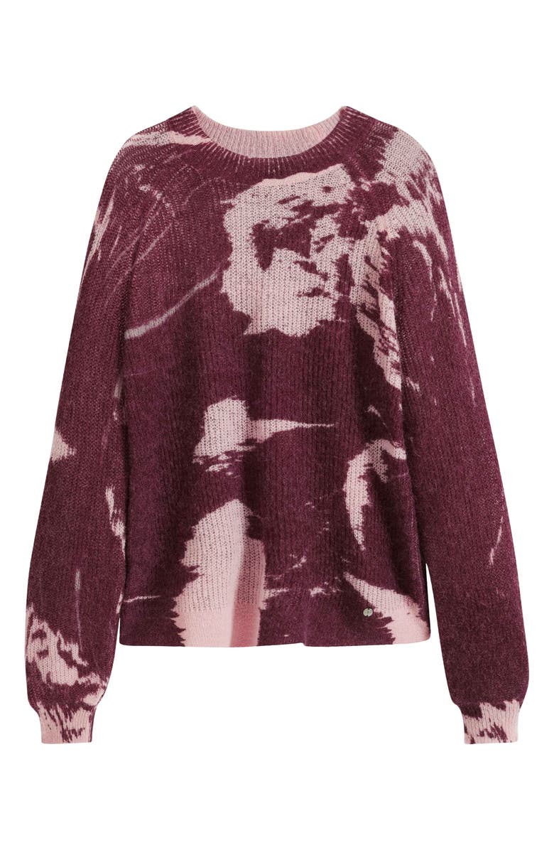 Desigual Abstract Print Crewneck Sweater, Alternate, color, Dark Purple