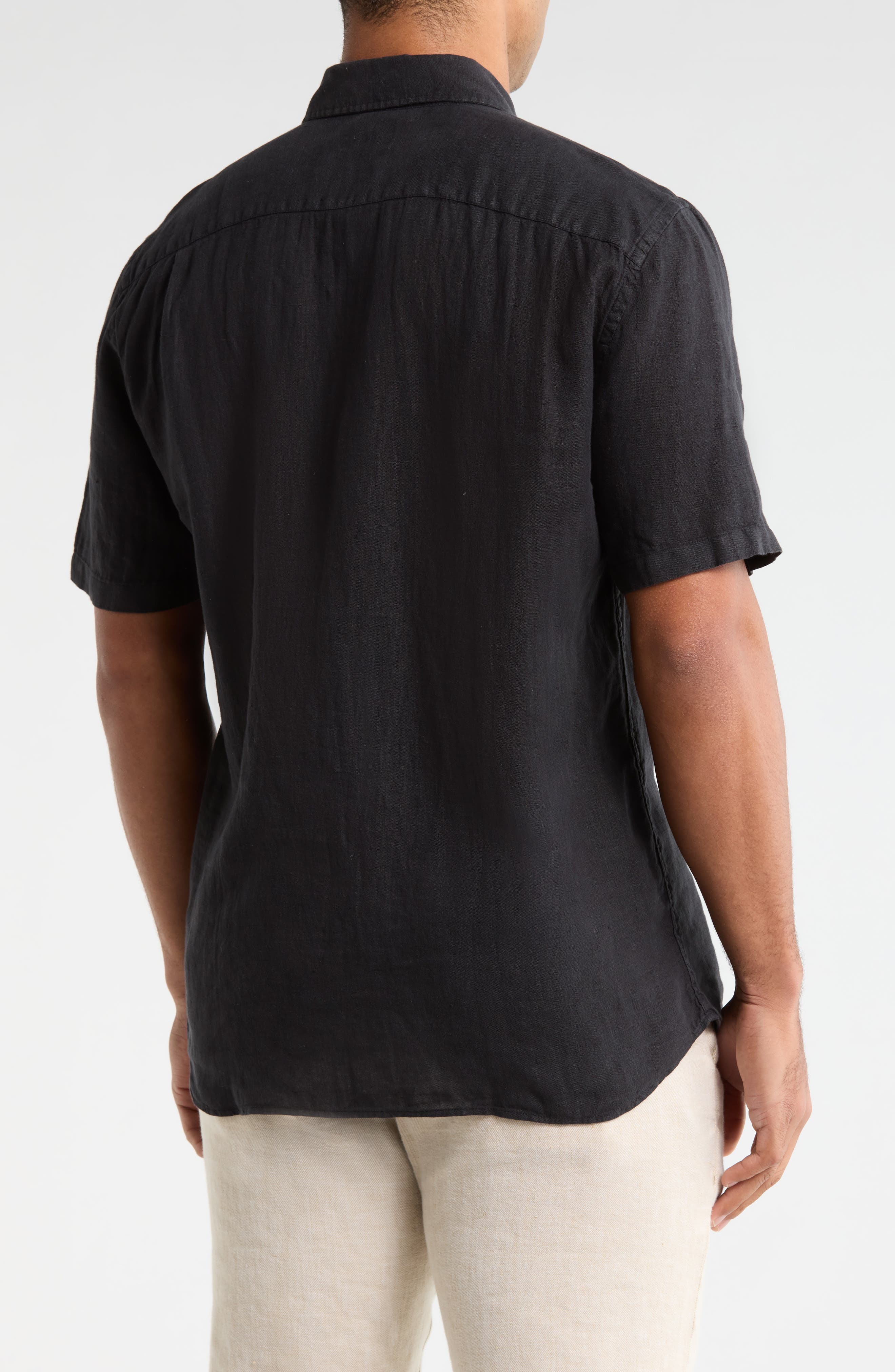 Laguna Short Sleeve Linen Button-Down Shirt - image 2