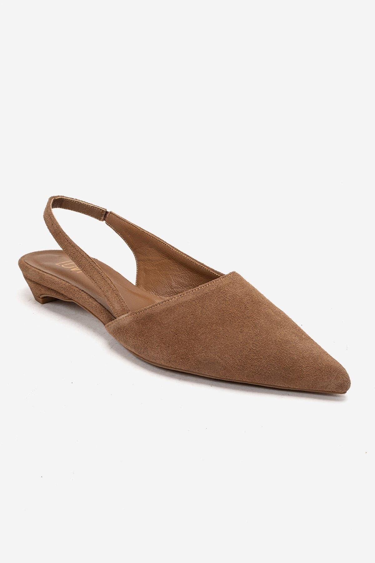 Forever & Always Shoes Berlina Leather Slingback Pump, Alternate, color, Cognac Suede
