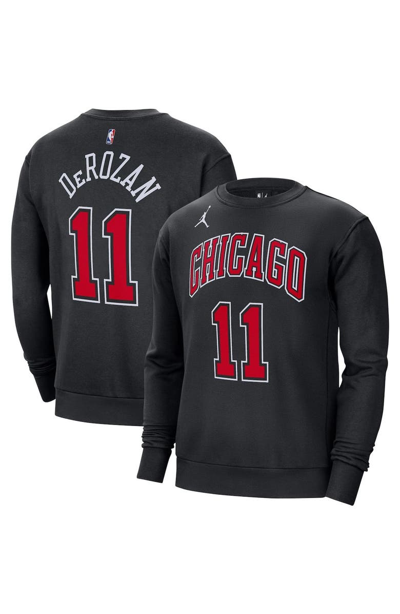Jordan Brand Men's Jordan Brand DeMar DeRozan Black Chicago Bulls Statement Name & Number Pullover Sweatshirt, Main, color, 