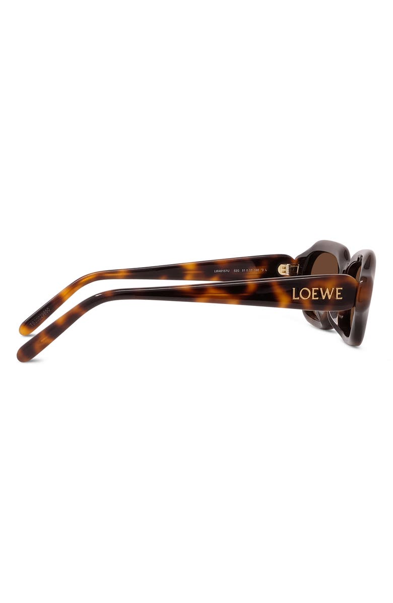 Loewe Slim 51mm Rectangular Sunglasses, Alternate, color, Dark Havana / Brown Mirror