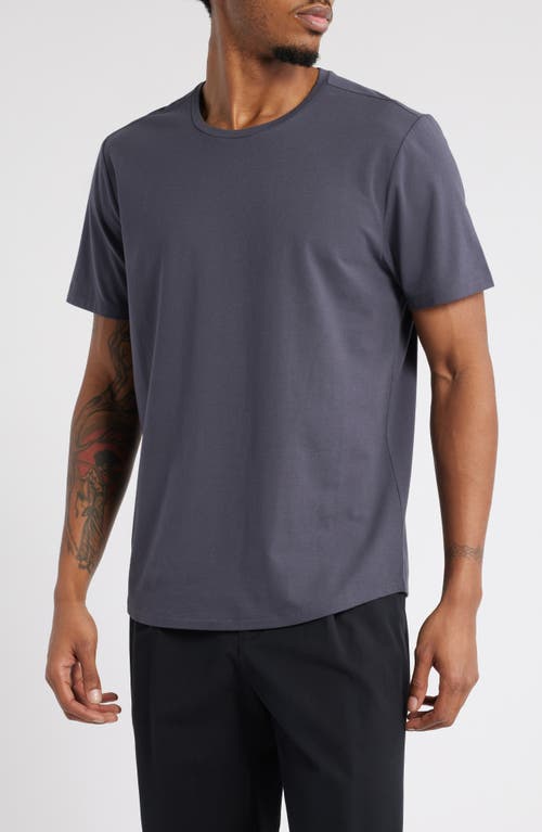 Open Edit Crewneck Stretch Cotton T-shirt In Blue