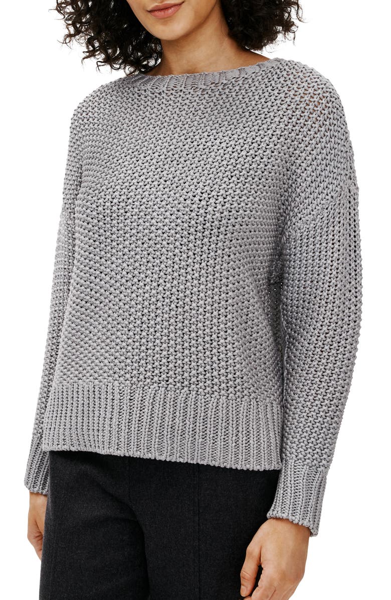 Eileen Fisher Organic Cotton Crewneck Sweater, Main, color, 