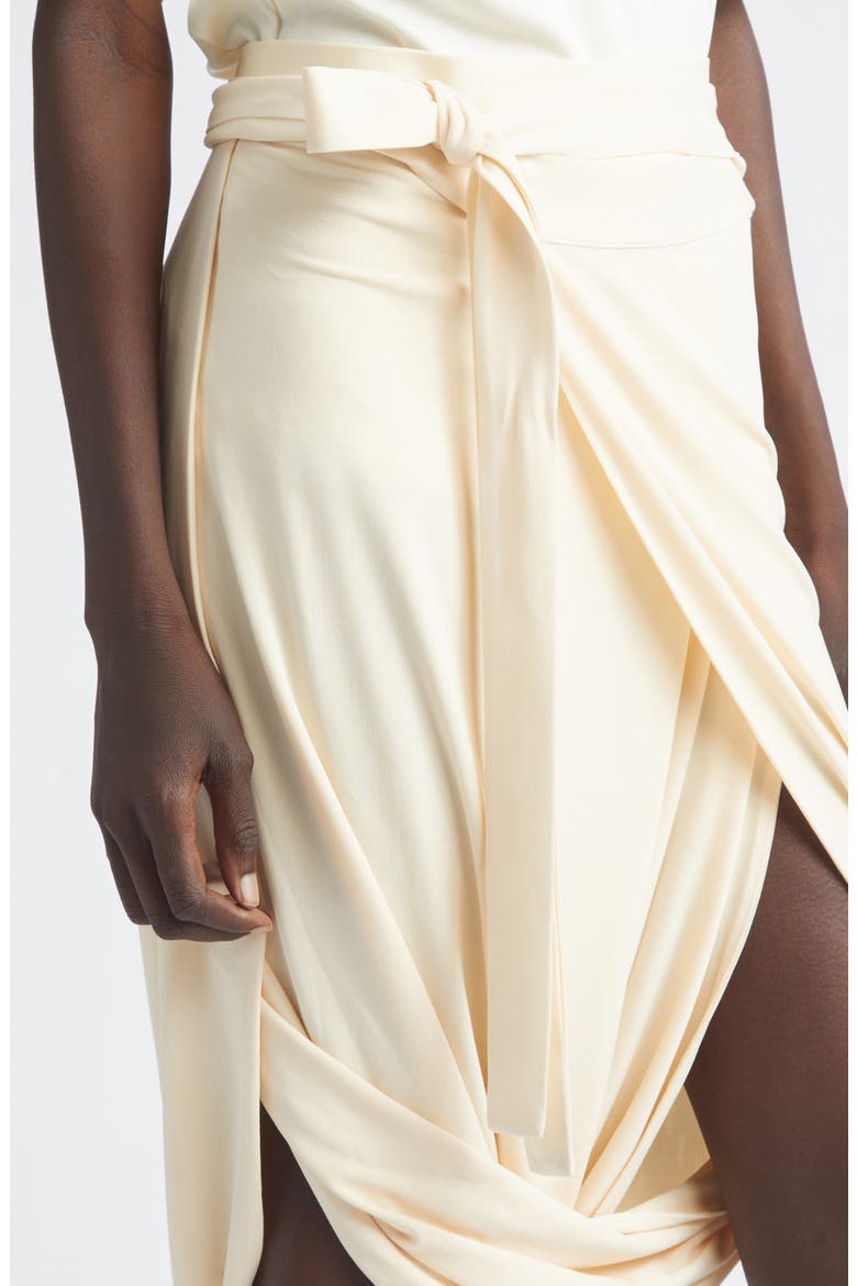 Draped Crepe Jersey Wrap Skirt, Alternate, color, CREAM