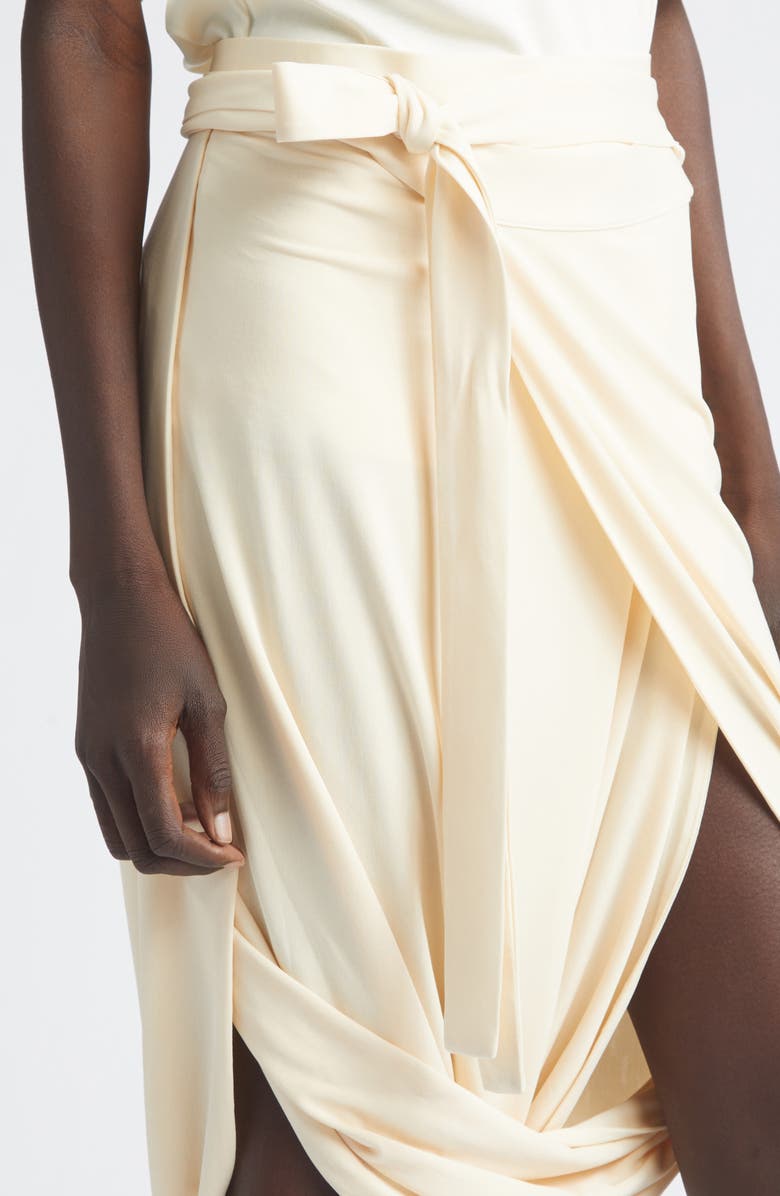 Lemaire Draped Crepe Jersey Wrap Skirt, Alternate, color, Cream