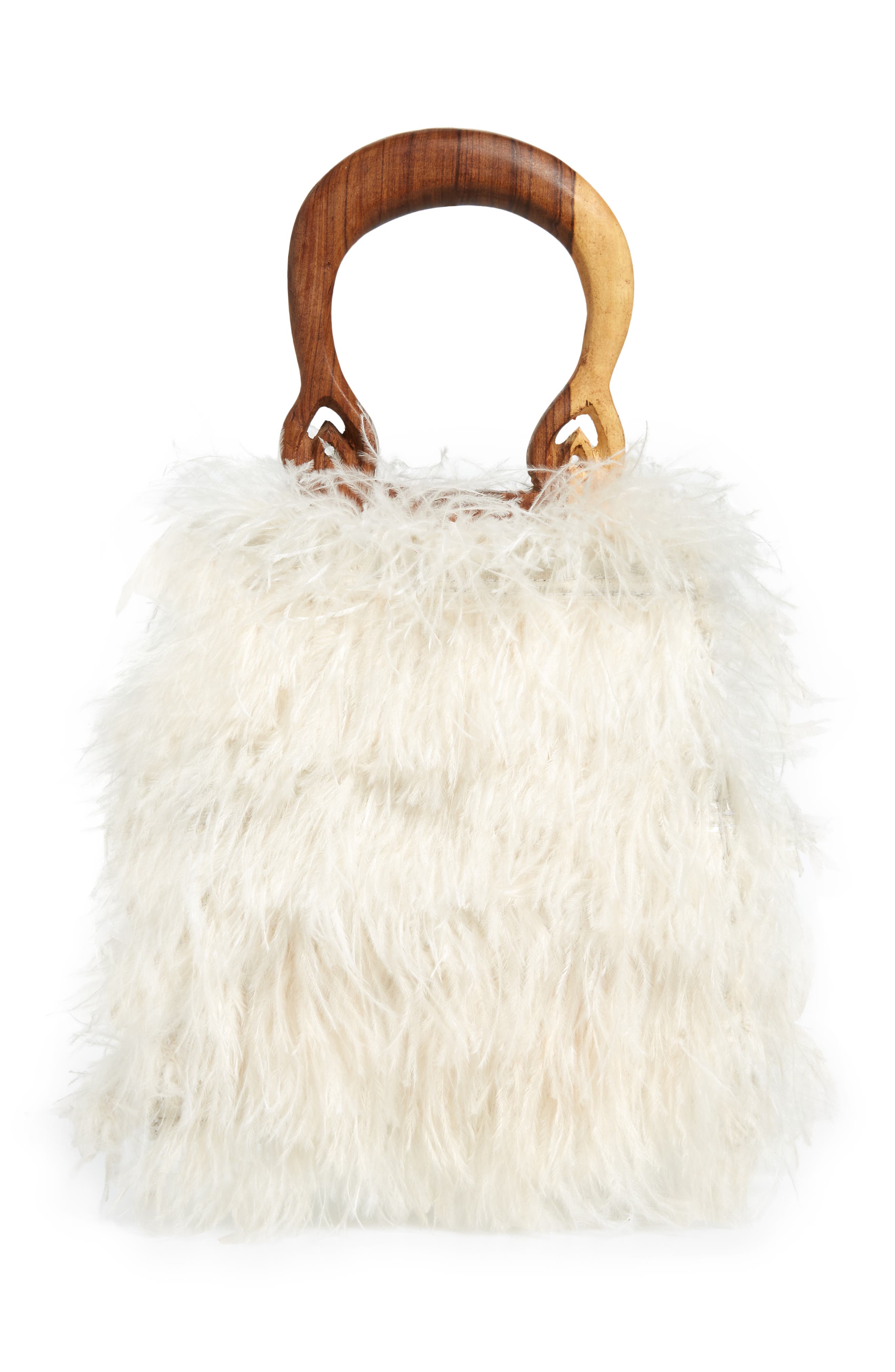 Nile Feather Handbag, Alternate, color, IVORY FEATHER