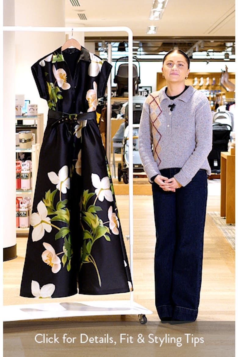Belted Floral Mikado Shirtdress video