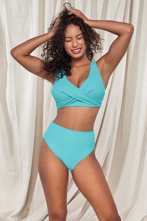 Pacifica By Sunsets Astrid High Waist Bikini Swim Bottoms In Pool Party