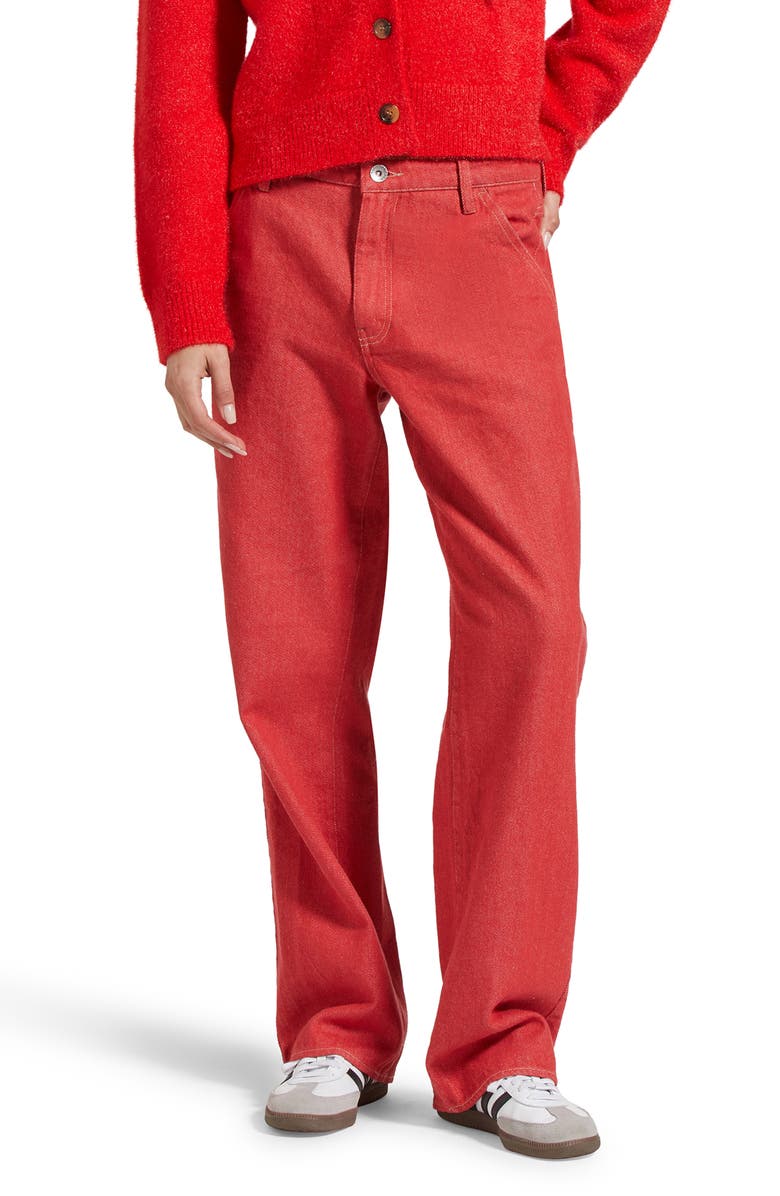 Brixton Essex Wide Leg Painter Pants, Main, color, Mars Red