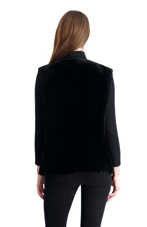 Gorski Shearling Lamb Collarless Vest With Embellishment In Black