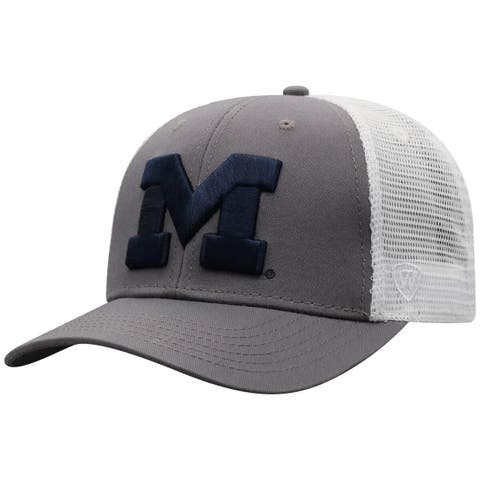 Men's Top of the World Gray Michigan Wolverines Trucker Adjustable Hat