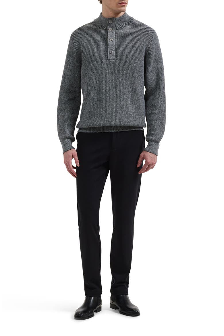 Wool & Cotton Mock Neck Sweater, Alternate, color, SMOKE GREY