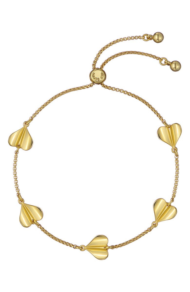 Ted Baker Helena Flutter Heart Station Bracelet, Main, color, Metallic Gold