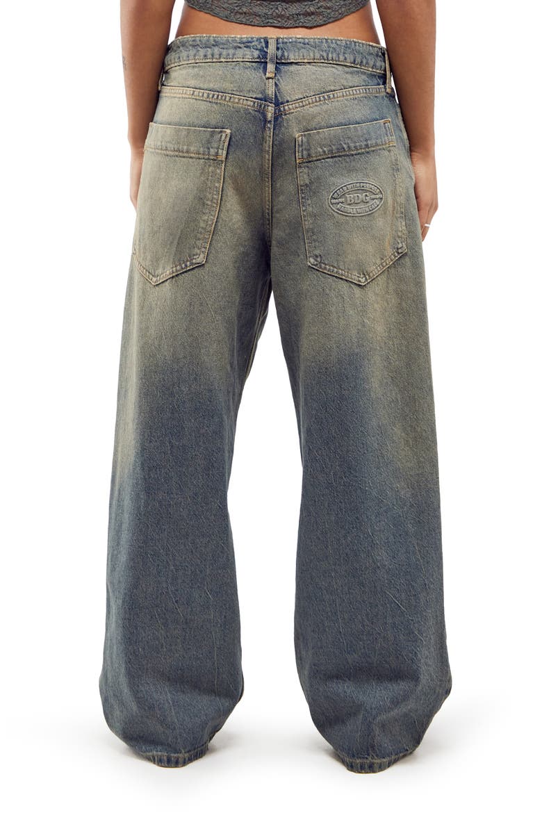 Jaya Tinted Low Rise Wide Leg Jeans, Alternate, color, GREEN TINT VINTAGE