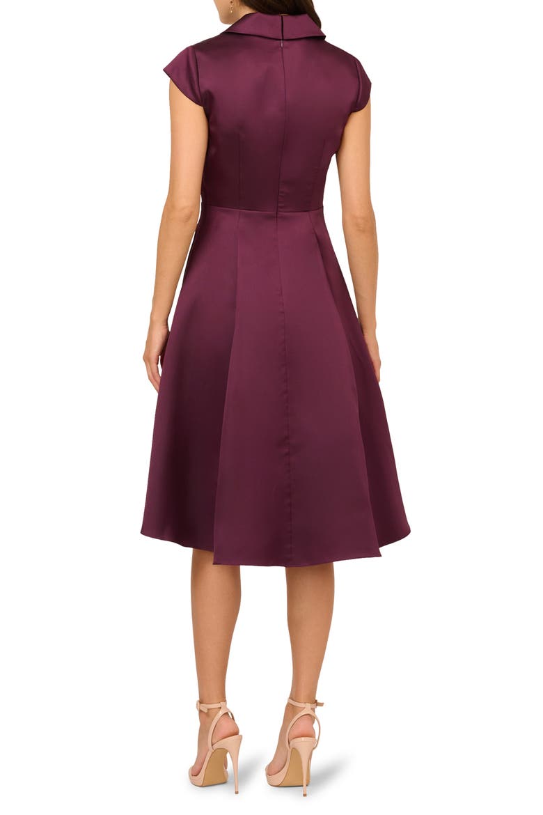 Box Pleat High-Low Mikado Dress, Alternate, color, PINOT NOIR