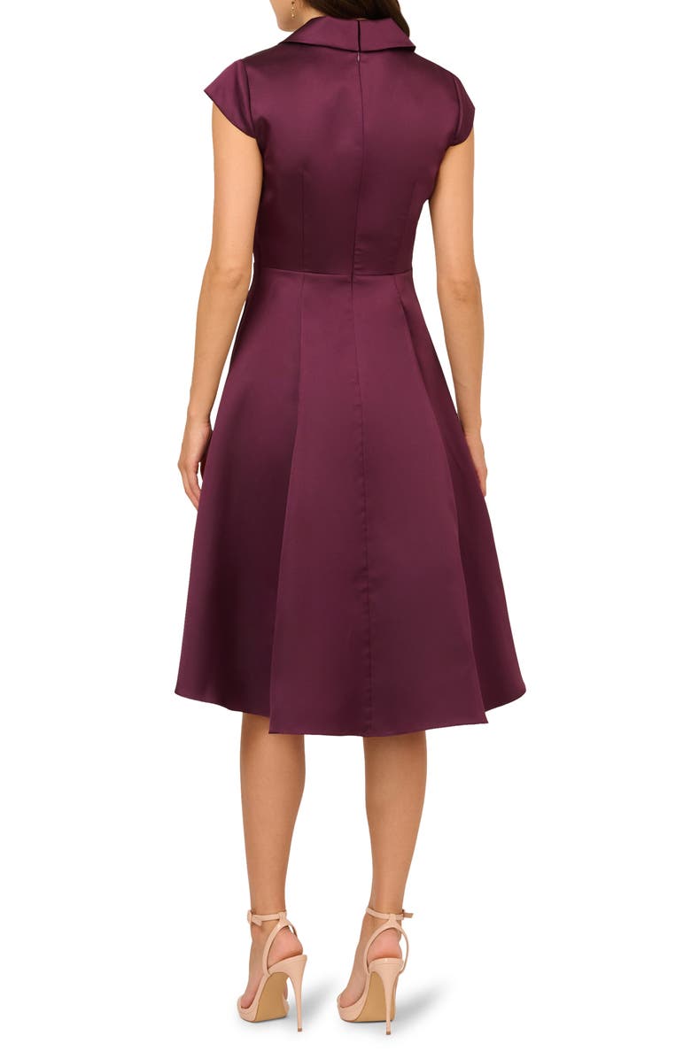 Adrianna Papell Box Pleat High-Low Mikado Dress, Alternate, color, Pinot Noir
