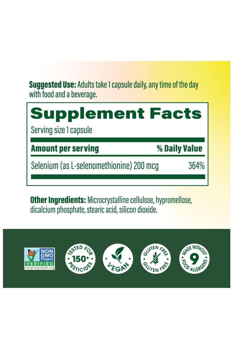 High Absorption Selenium 200mcg Capsules, Thyroid & Antioxidant Support, Vegan, 120 Capsules, Alternate, color, None