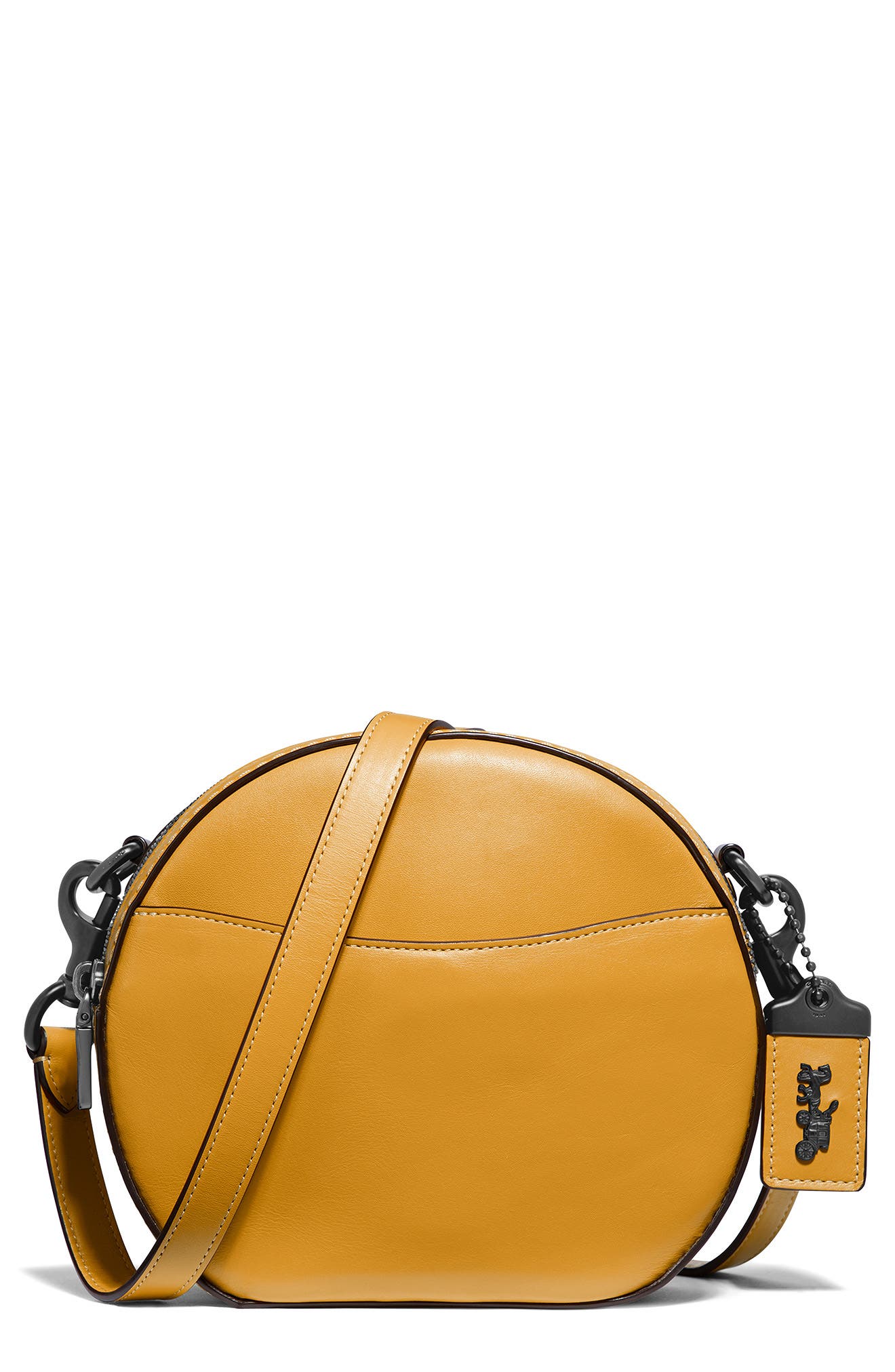 Canteen Leather Crossbody Bag, Main, color, HONEYCOMB