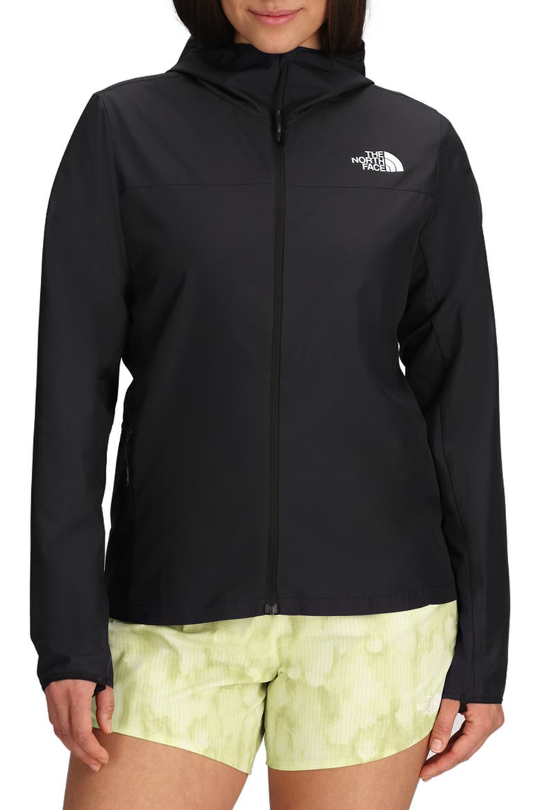 Wind Hooded Jacket, Main, color, THE NORTH FACE BLACK