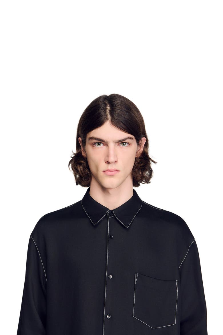Loose-fit shirt, Alternate, color, Black