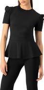 IVONNE Short Sleeve Peplum Blouse