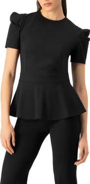 IVONNE Short Sleeve Peplum Blouse