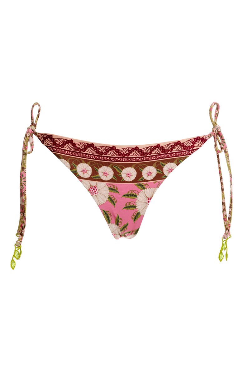 Agua Bendita Tammy Matches Side Tie Bikini Bottoms, Alternate, color, Pink Multi