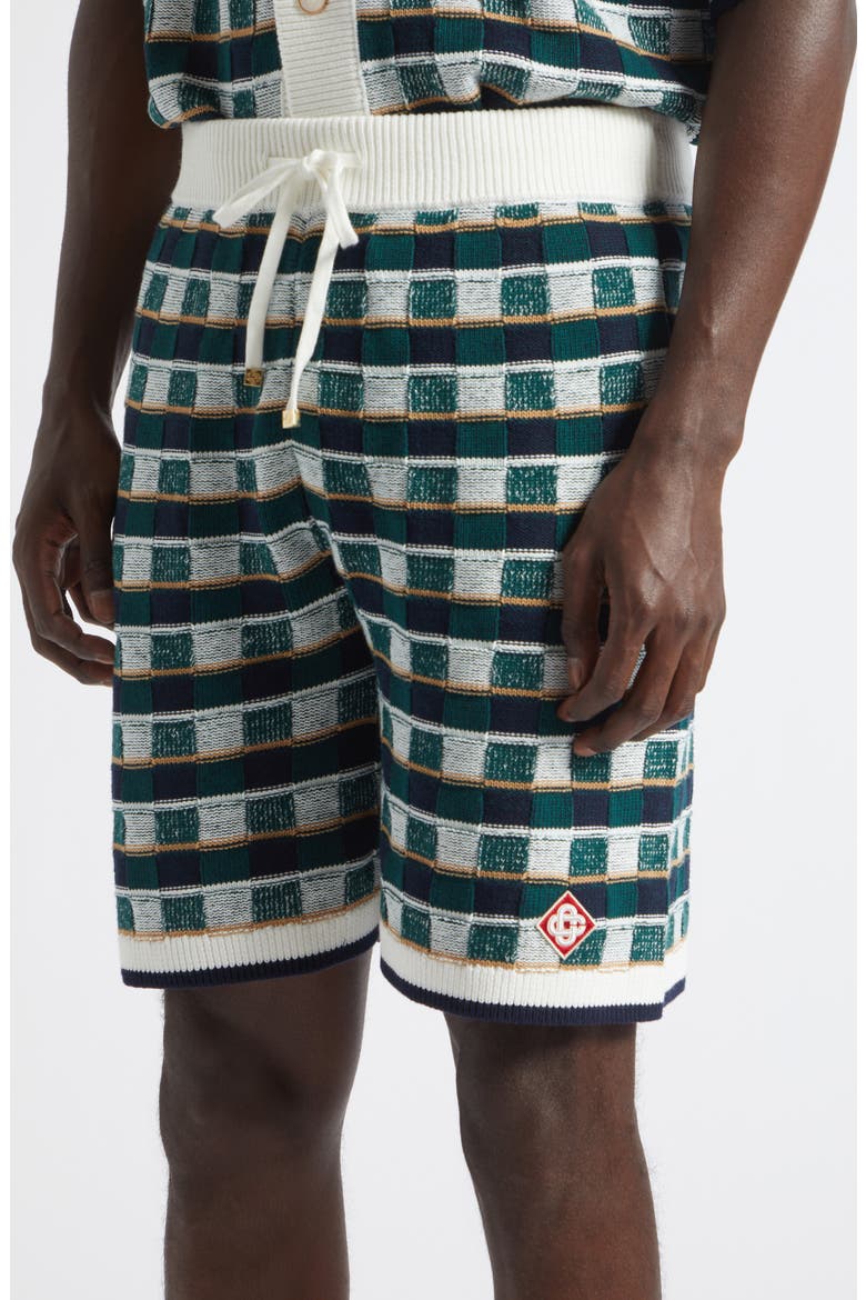 Mosaic Check Cotton Jacquard Shorts, Alternate, color, COTTON