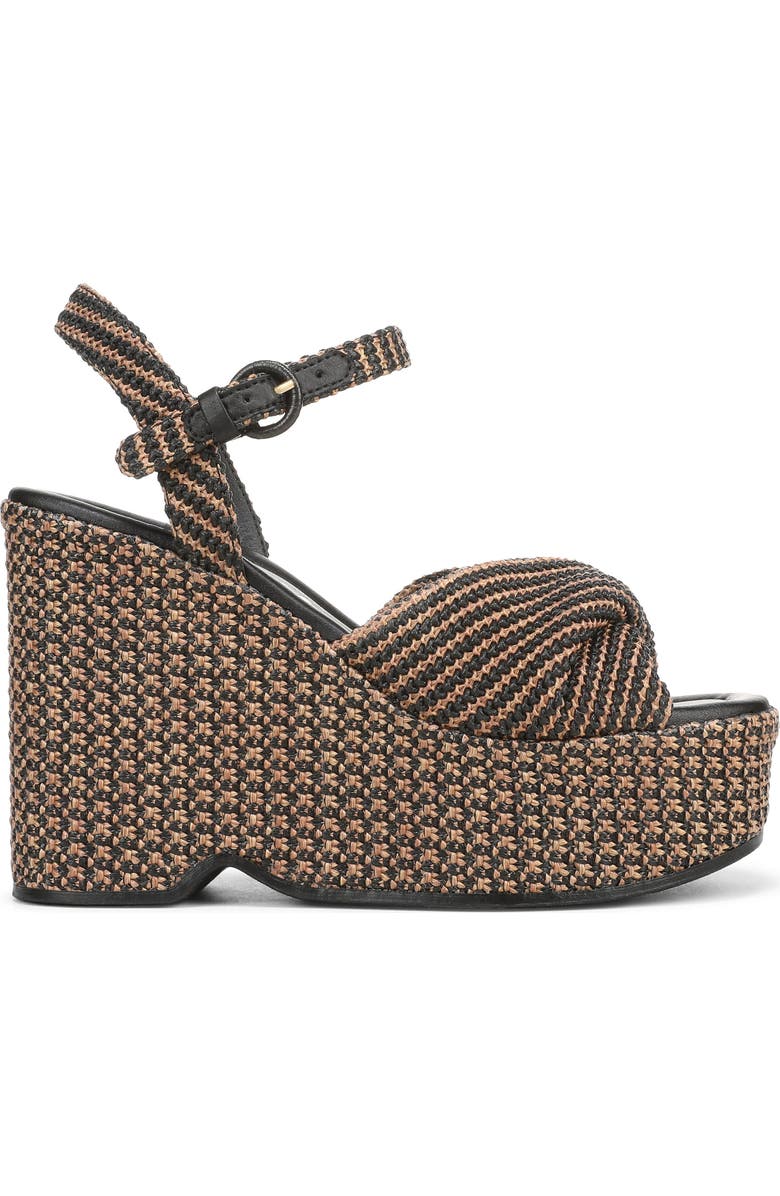 Circus NY by Sam Edelman Joanne Ankle Strap Platform Wedge Sandal, Alternate, color, Black/ Rich Cognac