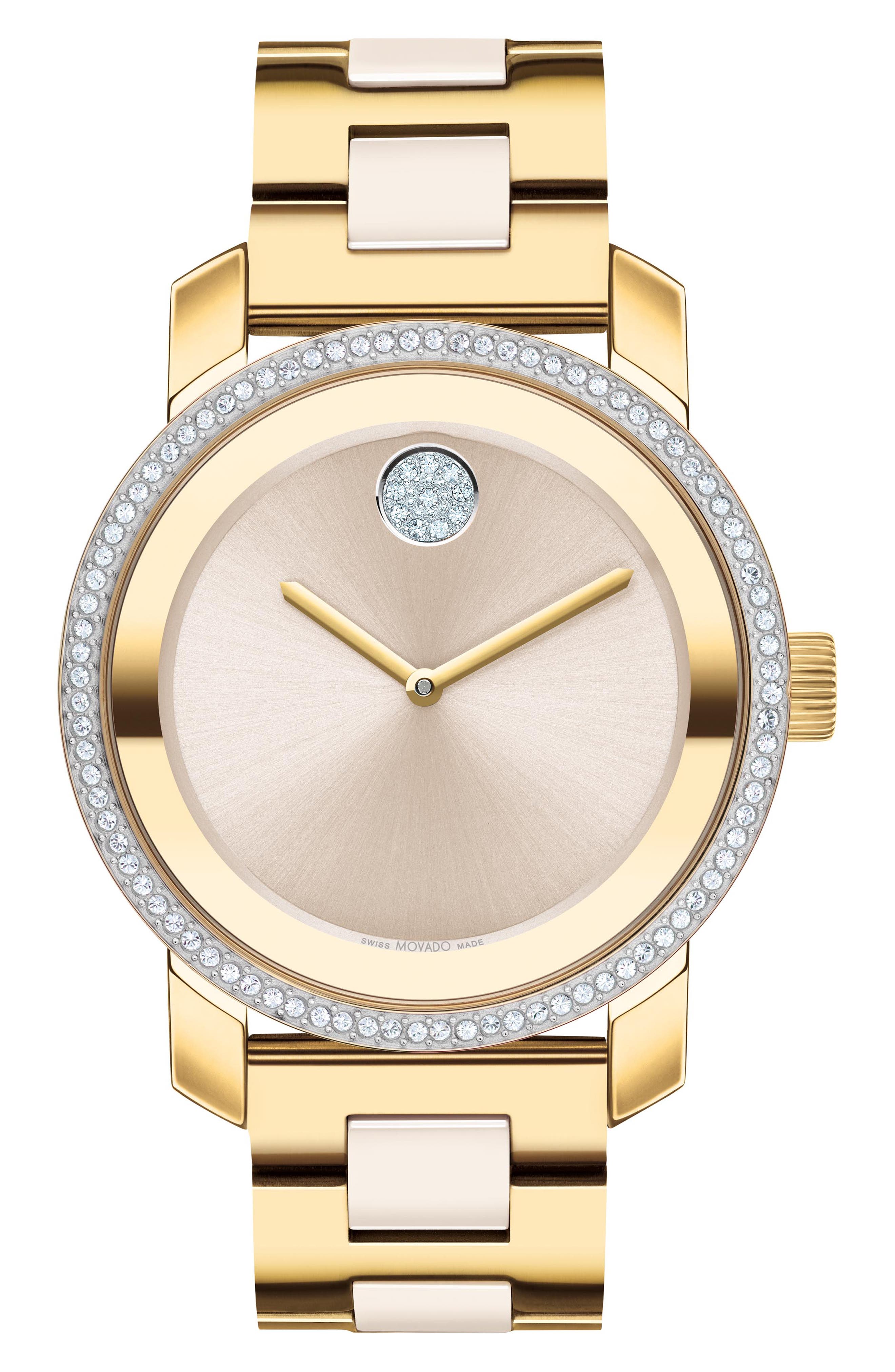 Movado Bold Iconic Crystal Bracelet Strap Watch, 36.3mm