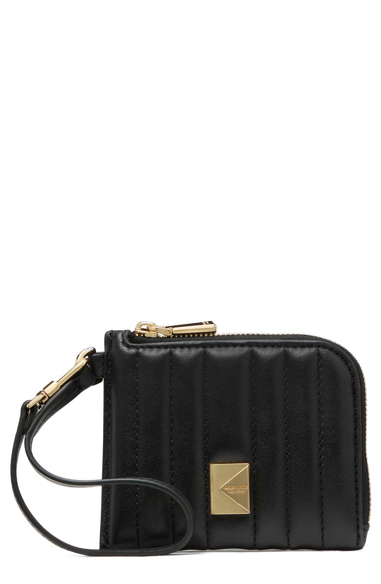 Kate Spade New York deco quilted leather card case, Main, color,