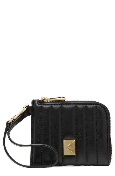 deco quilted leather card case