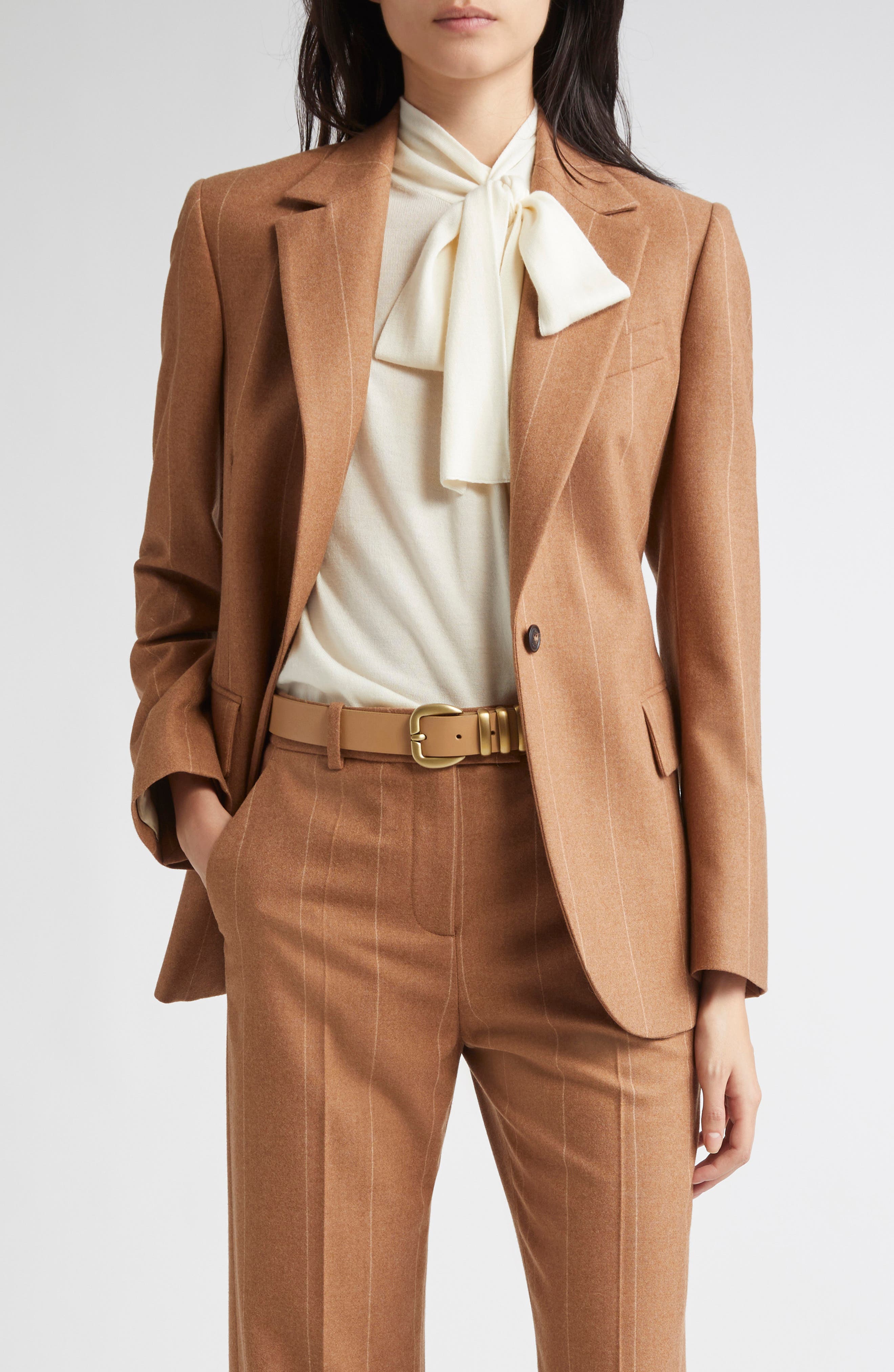 Pinstripe Wool Blazer