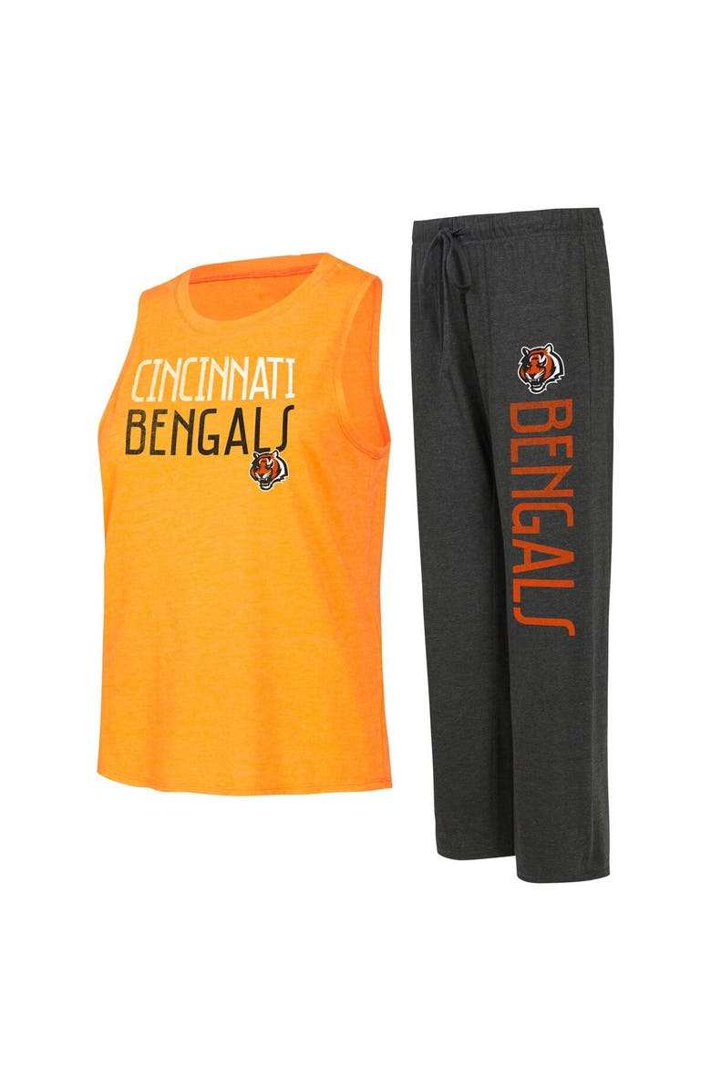 CONCEPTS SPORT Women's Concepts Sport Black/Orange Cincinnati Bengals Muscle Tank Top & Pants Lounge Set, Alternate, color, Black