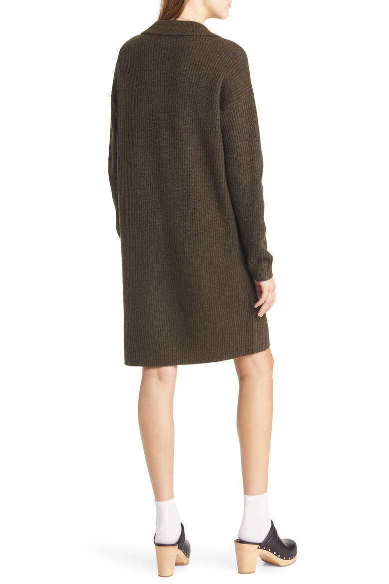 Polo Long Sleeve Sweater Dress, Alternate, color, GREEN ROSIN