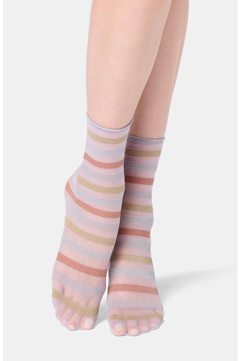Assorted 2-Pack Metallic Crew Socks, Alternate, color, LILAC
