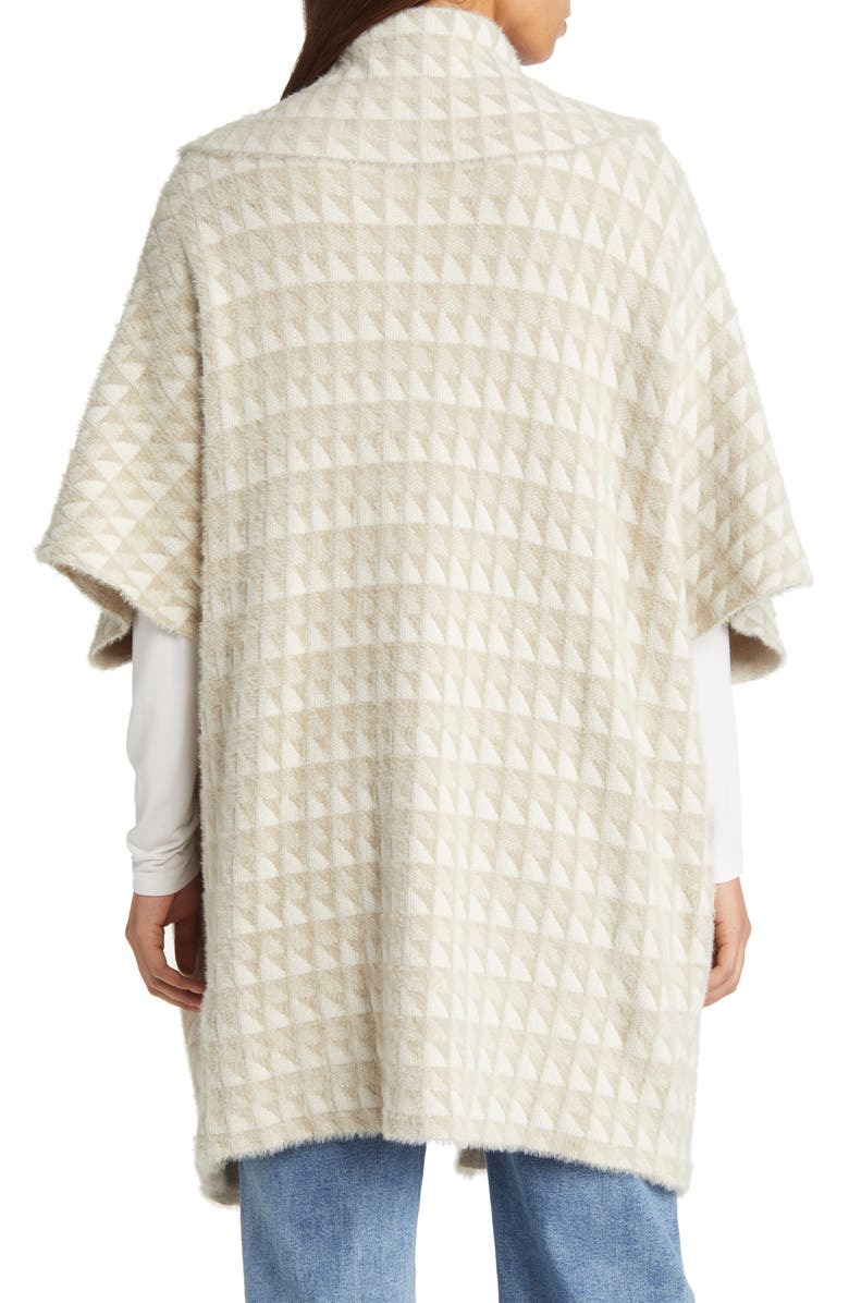 Roffe Accessories Geometric Pocket Sweater Ruana, Alternate, color, 